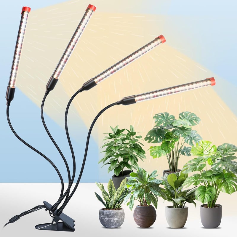 FECiDA GameChanger! 36W, NOT 15W, 4Head Strong Clip Grow Lights for Indoor Plants with Timer, Best Gift for Plants Lover, LED Plant Growing Lamp for Houseplants, Bonsai, Seed Starting, Seedlings, VEG, Flower - Image 1